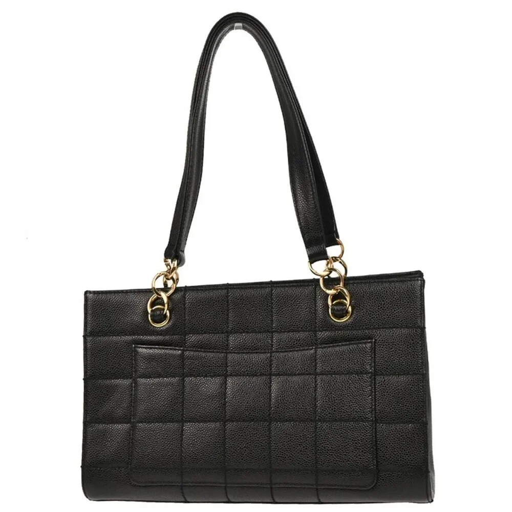 Chanel Black Calfskin Wild Stitch Choco Bar Chain Handbag 195112 - Picture 2 of 11